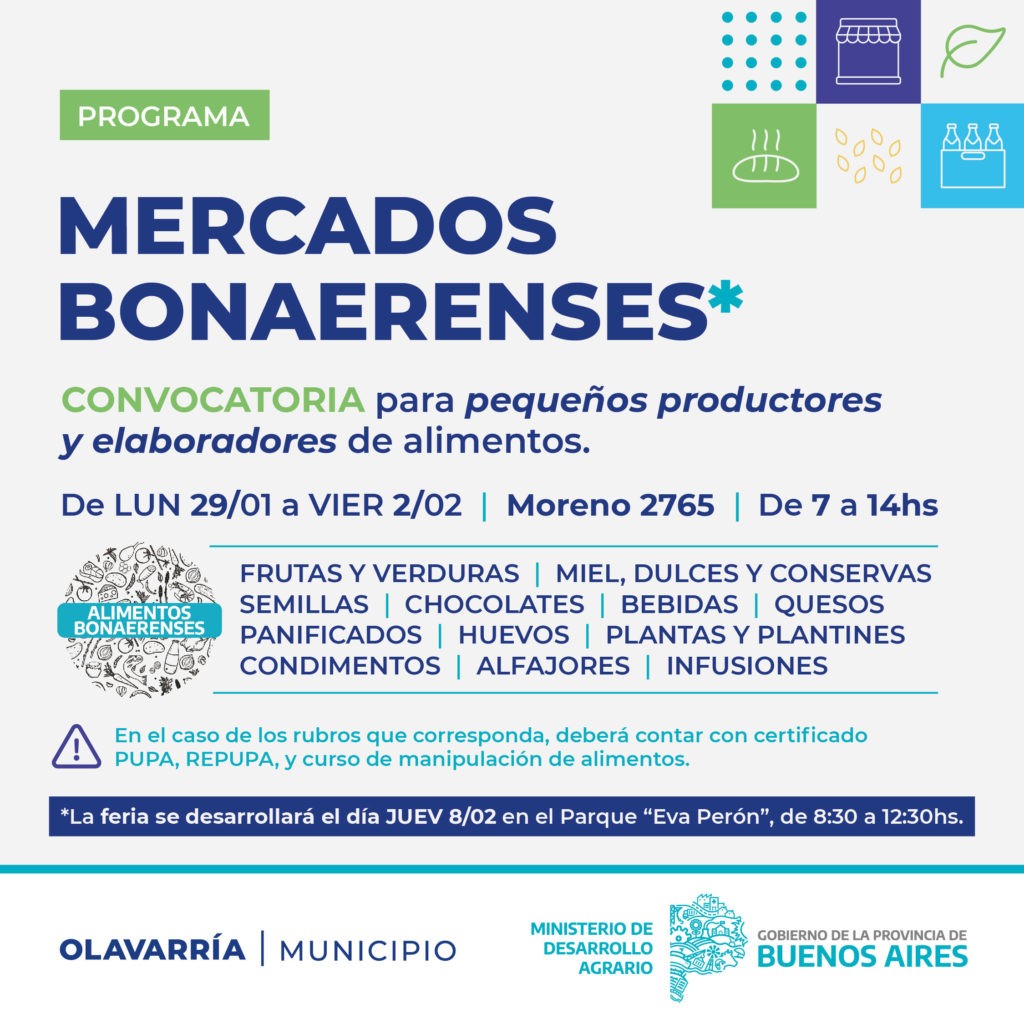 Mercados Bonaerenses: Se encuentra abierta la convocatoria a productores