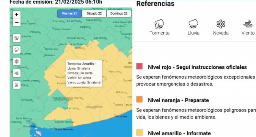 Alerta amarillo por tormentas hasta el domingo y por altas temperaturas hasta el martes