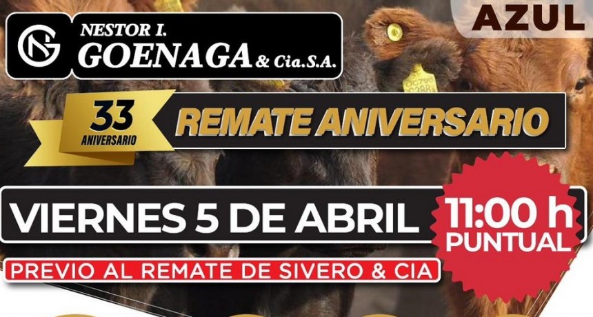 Este viernes se realiza el remate Aniversario de N&eacute;stor I. Goenaga