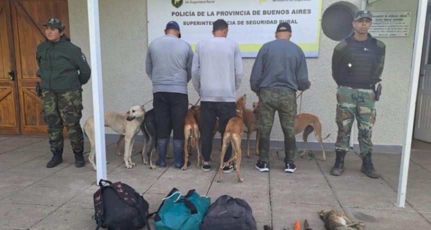 Aprehendieron a tres hombres que cazaban en un campo sin permiso 