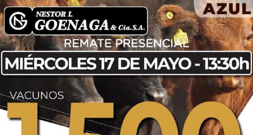 El 17 de mayo se realiza el remate mensual de N&eacute;stor I. Goenaga