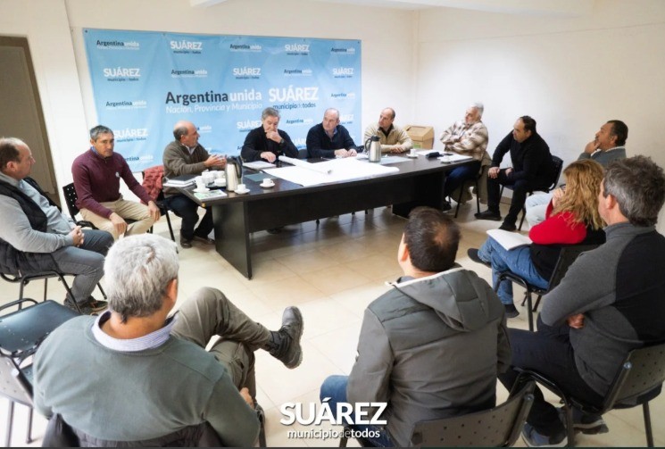 Reunión de intendentes con autoridades de Hidráulica provincial en Huanguelen