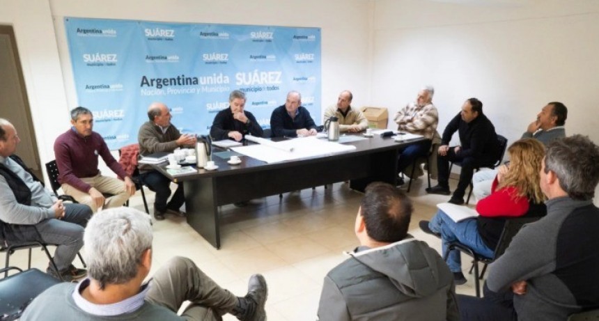 Reuni&oacute;n de intendentes con autoridades de Hidr&aacute;ulica provincial en Huanguelen