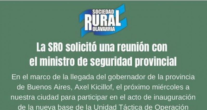 Llega el gobernador Kicillof a Olavarr&iacute;a y, entre otras actividades, se reunir&iacute;a con productores rurales