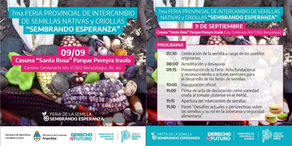 Lanzan la 7ª Feria Provincial de Intercambio de Semillas en busca de “garantizar la soberanía alimentaria”