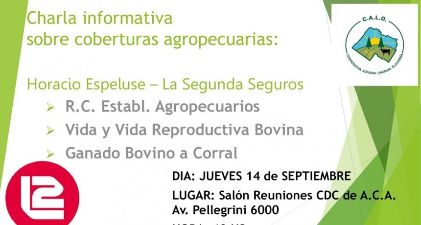 Charla informativa sobre coberturas agropecuarias