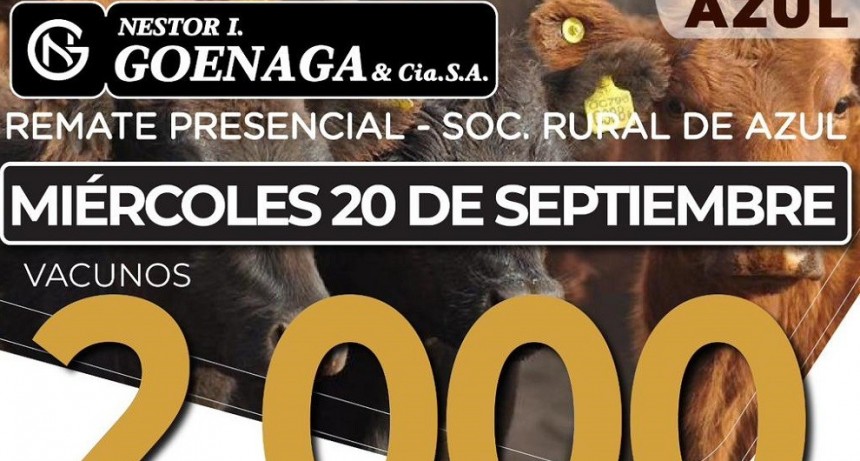 Este mi&eacute;rcoles se realiza el remate de N&eacute;stor I.Goenaga y C&iacute;a