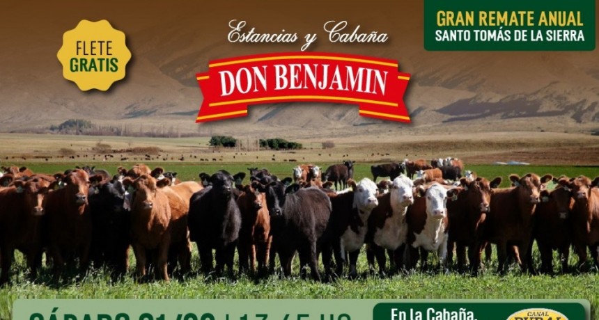 Estancias y Caba&ntilde;a Don Benjam&iacute;n anticipa el pr&oacute;ximo remate de Santo Tom&aacute;s de la Sierra