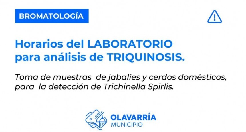 Bromatolog&iacute;a: nuevos horarios del Laboratorio para an&aacute;lisis de triquinosis