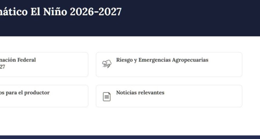 El Ni&ntilde;o 2026-2027: Agricultura habilit&oacute; una nueva web