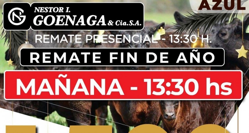 Este viernes se realiza el remate de fin de a&ntilde;o de N&eacute;stor I.Goenaga y C&iacute;a